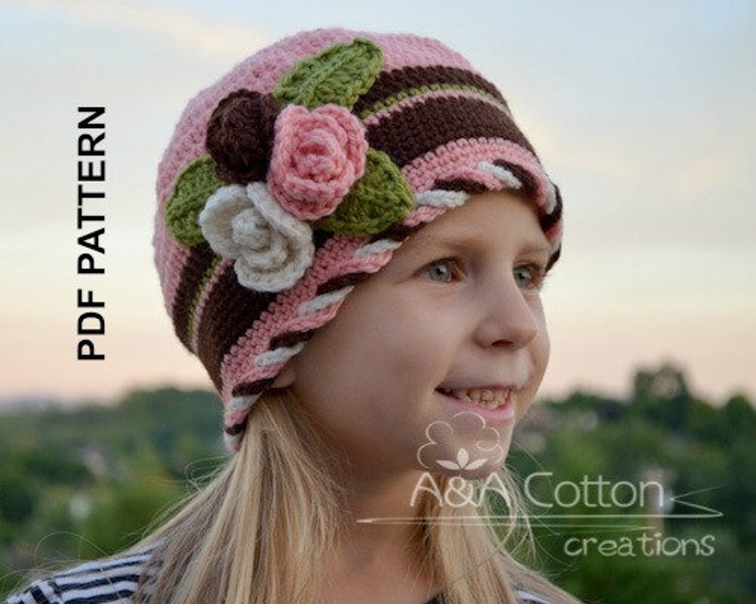 Modèle de CROCHET, tuto bonnet, chapeau au Crochet fille, tailles