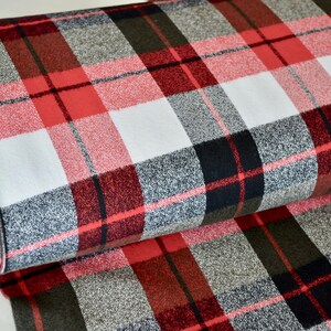 Last piece 1/2 yard Mammoth Flannel Fabric, Red 17607-3 Flannel, Plaid Fabric, Apparel fabric, Fabric by Yards, Robert Kaufman Fabrics