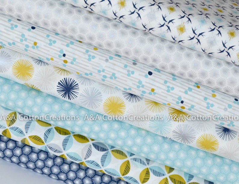Blue /& Coral Flowers on White by Fabric Creations Quilting Fabric 100/% cotton 12 YD CUTS great for crafting etc