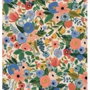 Garden Party Pink CANVAS RP100-PI3C, Rifle Paper Co. Cotton Linen Blend, Wildwood Collection,Upholstery Fabric,Cotton+Steel