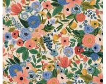 Tela para tapicería Garden Party RP100-BL4C, mezcla de algodón y lino, colección Wildwood, de Rifle Paper Co., algodón y acero.