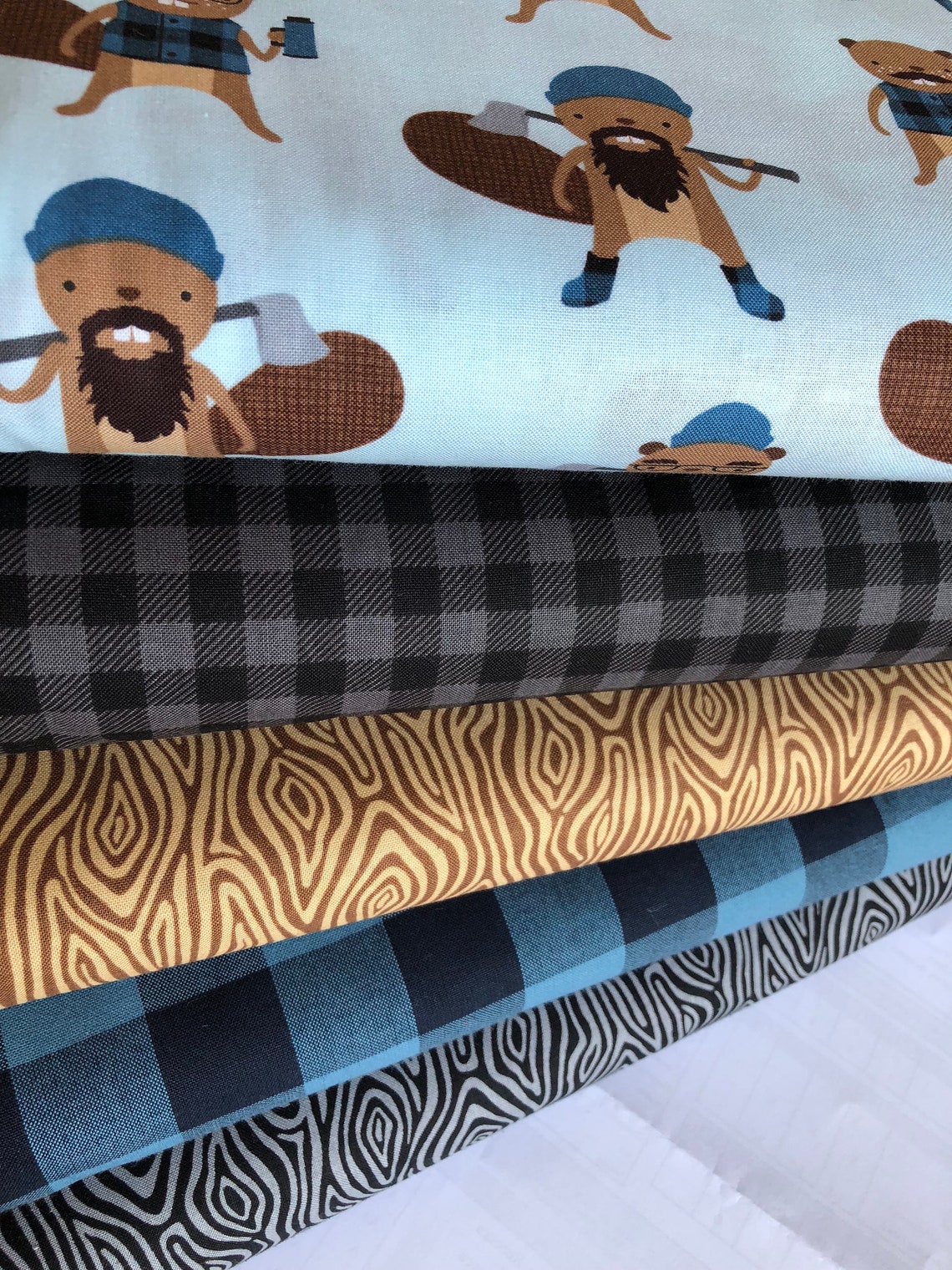 Burly Beavers Quilting Cotton Bundle of 5 Hipster fabric Etsy