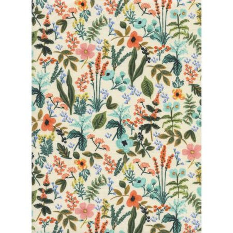 Amalfi Herb Garden Natural Unbleached quilting cotton Fabric,CottonSteel Rifle Paper Co, Amalfi Collection,Flower Fabric, image 4