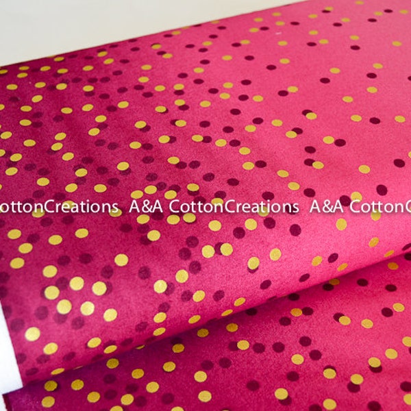 BEST Ombre Confetti fabric,  Magenta 10807 201M Gold Metallic Fabric, Quilting cotton, Ombre Confetti cotton by Vanessa Christenson