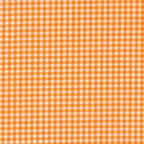 Orange 1/8" Plaid Cotton, Carolina Gingham, Orange Yarn Dyed Fabric, Quilting fabric, Apparel Fabric, Plaid cotton, Robert Kaufman