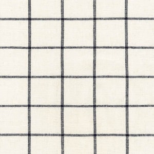 Essex Yarn Dyed  Nautical Classic Wovens, 1.5&quot; Dark Navy Plaid  Linen blend,Essex Wovens Plaid Fabric, Linen cotton fabric, apparel fabric