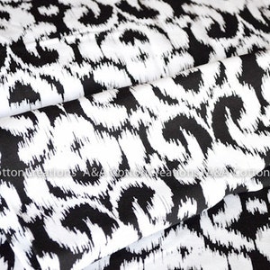 Last Piece-KNIT Jersey Cotton Fabric, Black and White in Knit,  Ikat Knit Collection, Riley Blake Designs