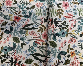 Herb Garden CANVAS-Natural Fabric, Rifle Paper Co. Cotton/Linen Blend, Amalfi, Upholstery Fabric, Cotton+Steel