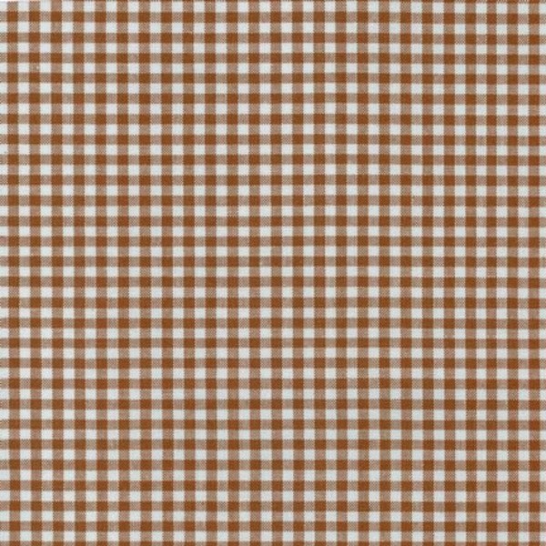 Chocolate 1/8" Plaid Cotton, Carolina Gingham, Brown Yarn Dyed Fabric, Quilting fabric, Plaid cotton, Robert Kaufman