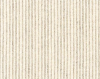Essex 1/8" Fil teint NATURAL Classic Wovens, mélange lin/coton rayé beige, Essex Linen par Robert Kaufman SRK-17587-14