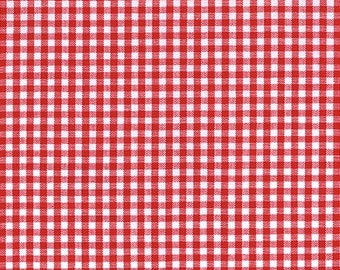 Crimson 1/8"  Yarn Dyed Fabric Plaid Cotton Fabric, Carolina Gingham, Robert Kaufman