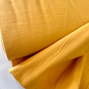Solid Yellow Organic Flannel Fabric, Organic Cotton, Solid Yellow Flannel from Fanfare Cloud9 Collective By Rae Hoekstra