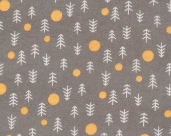 Winter Forest Grey Organic Flannel Fabric, Organic Cotton Flannel from Winter Forest Cloud9 Collective by Lemonni