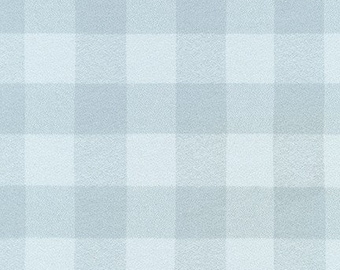 NEW Organic Mammoth Flannel 20704-245 MIST from Mammoth collection, Gray Mist 1.5 inch Plaid Flannel, Fabric by Yards, Robert Kaufman