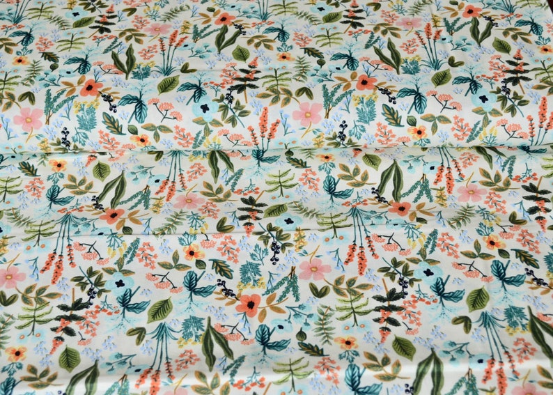 Amalfi Herb Garden Natural Unbleached quilting cotton Fabric,CottonSteel Rifle Paper Co, Amalfi Collection,Flower Fabric, image 2