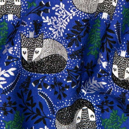 Last pieces Royal Fox - Navy Metallic Fabric, JM101-NA1M Winter Dreams, 100% cotton, Christmas Cotton+Steel