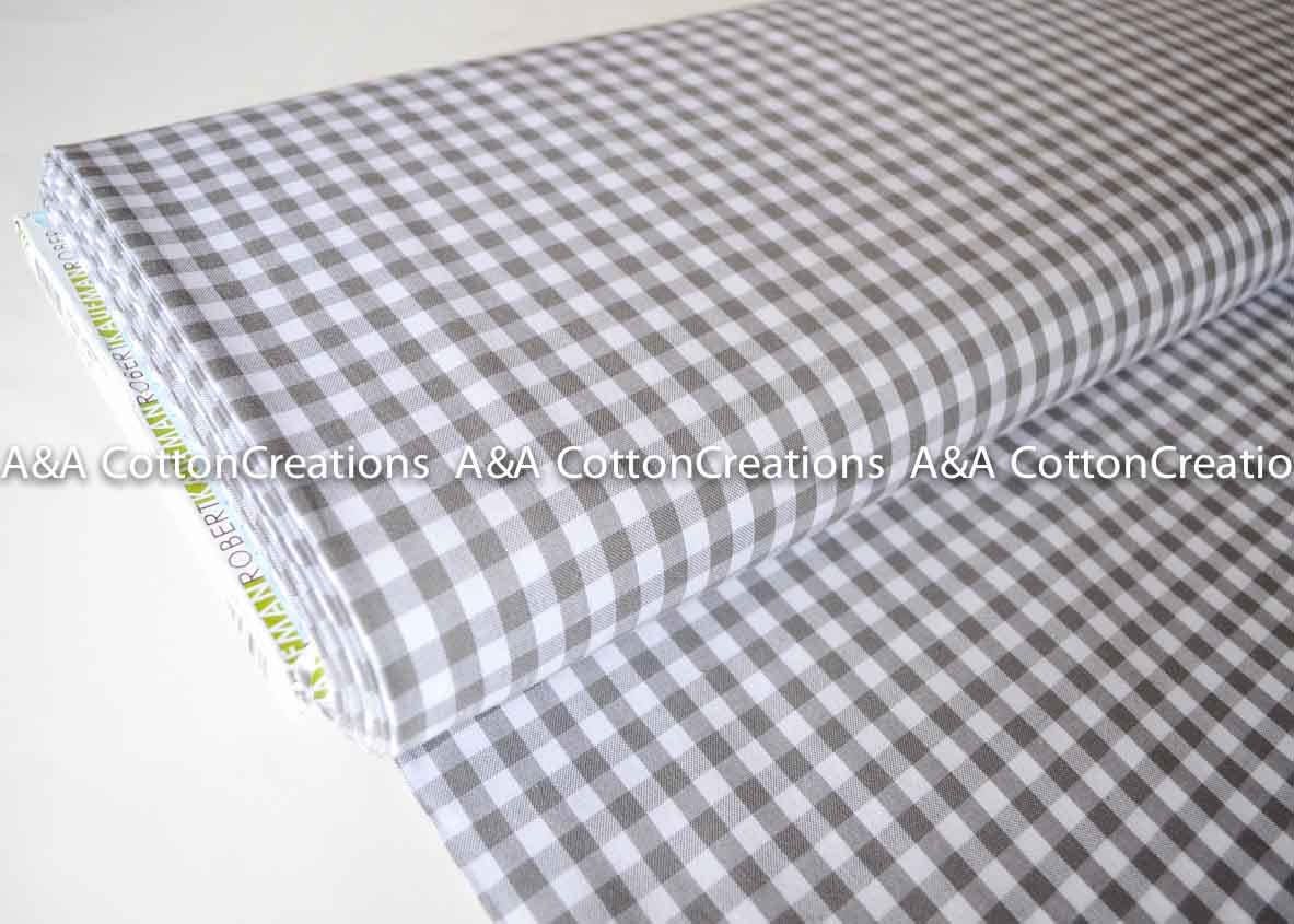 Grey Plaid Fabric by the YARD all Cotton Storm on white Home Decor Weight  Premier Prints SHIPsFAST