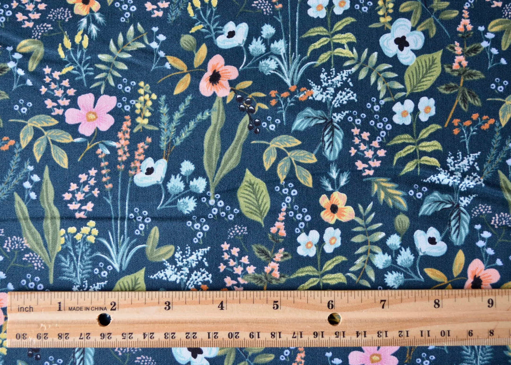 Amalfi Herb Garden Navy Fabric Cottonsteel Rifle Paper Co Etsy