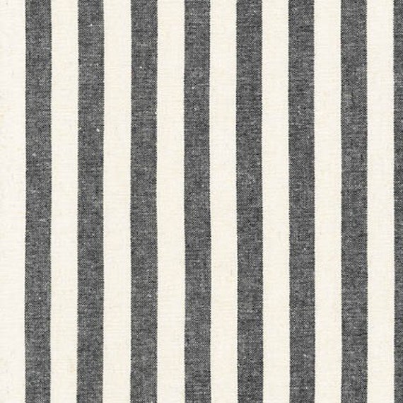 Yarn Dyed Linen Cotton Stripe - Black Yarn Dyed Linen Cotton Stripe - Black