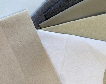 Sale 30% - Stash Builder Scrap Pack, Essex Yarn Dyed Linen Fabric, Linen Cotton Blend Fabric, RK, End of Bolts #562