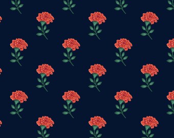 RP1005-NA2 Marisol - Navy Fabric, Vintage Garden Collection, Apparel Fabric, Rifle Paper Co fabric, Cotton n Steel