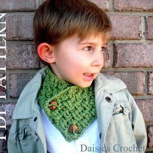 Crochet pattern pdf Girl Boy Teen Adult Unisex Cowl Neck warmer Scarf with buttons (022)Permission To Sell Finished Items