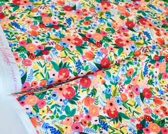 Wildwood-Petite Garden Party RP104-CR1-Cream Fabric, Cotton+Steel Rifle Paper Co, Wildwood Collection, Cream Mini Flower