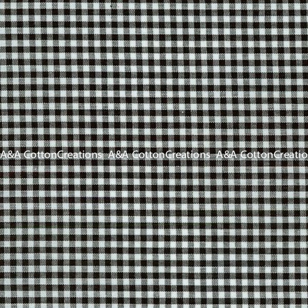 Black 1/8" Plaid Cotton, Carolina Gingham, Black Yarn Dyed Fabric, Black White Quilting fabric, Apparel Fabric,Plaid cotton, Robert Kaufman