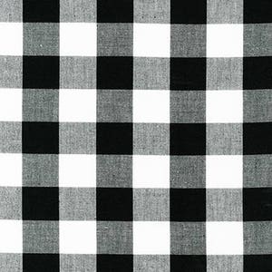 Black 1&quot; Plaid Cotton, Reversible Carolina Gingham,Black Yarn Dyed Fabric, Black White Quilting fabric, Plaid cotton, Robert Kaufman