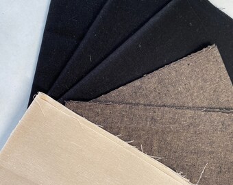 Sale 30% - Stash Builder Scrap Pack, Essex Yarn Dyed Linen Fabric, Linen Cotton Blend Fabric, RK, End of Bolts #566