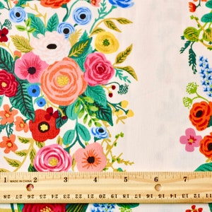 Wildwood-Garden Party Vines-Cream Fabric, Cotton+Steel Rifle Paper Co, Wildwood Collection, Cream Flower Fabric, Apparel Fabric image 4
