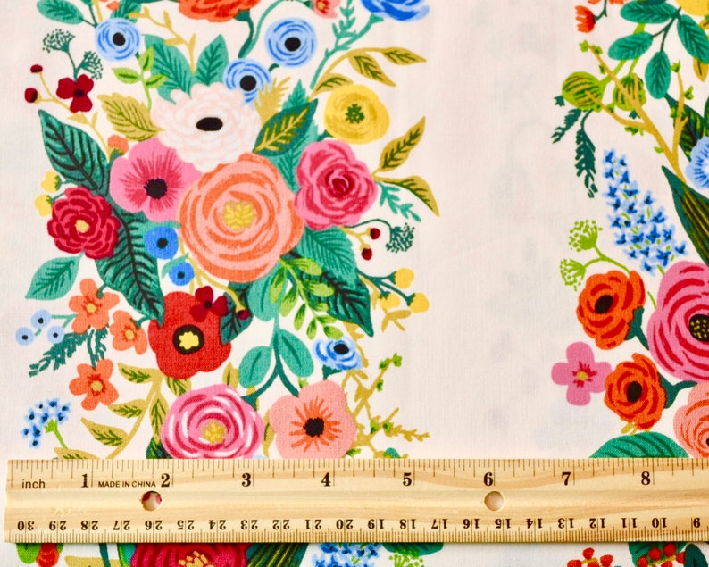 Wildwood-Garden Party Vines-Cream Fabric, Cotton+Steel Rifle Paper Co, Wildwood Collection, Cream Flower Fabric, Apparel Fabric image 4