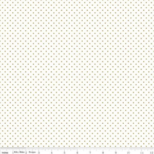 Quilting Cotton Fabric, Swiss Dot On White Sparkle in GOLD, Riley Blake Designs Sparkle Cotton, 100% cotton