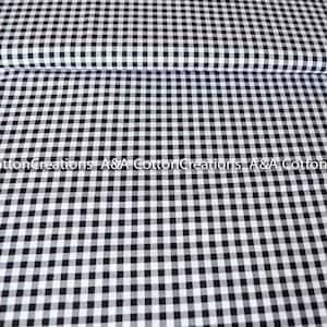 Black 1/4 Plaid Cotton, Carolina Gingham, Black Yarn Dyed Fabric, reversible Quilting fabric, Apparel Fabric, Robert Kaufman image 3