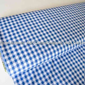 Royal 1/4&quot; Plaid Cotton, Carolina Gingham, Reversible Yarn Dyed Fabric, Quilting fabric, Apparel Fabric, Plaid cotton, Robert Kaufman