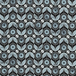 WELM-19502-184 CHARCOAL from Silverstone Collection, Silver Metallic print, Black quilting cotton, quilt weight fabric, Floral Silver Fabric