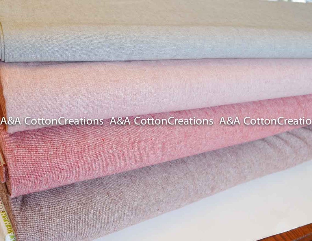 Linen Essex Linen Bundle of 4, Yarn Dyed Fabric, Quilt Backing, Quilting Fabric, Apparel Fabric