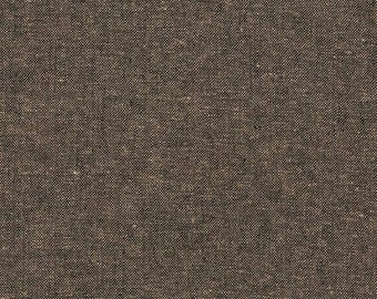 Espresso 1136 Linen Essex Yarn Dyed fabric, Quilt Backing, Quilting fabric, Apparel Fabric, Linen fabric, Robert Kaufman