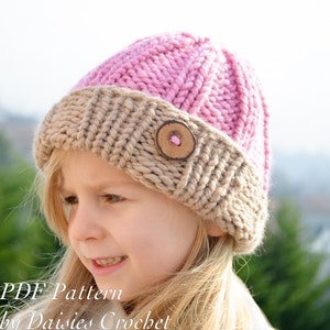 Hat Pattern. Knitting pdf pattern. Reversible beanie. Clomder hat. Toddler, child, adult sizes. (040)