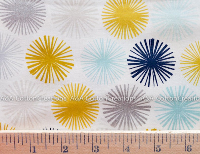 Blue /& Coral Flowers on White by Fabric Creations Quilting Fabric 100/% cotton 12 YD CUTS great for crafting etc
