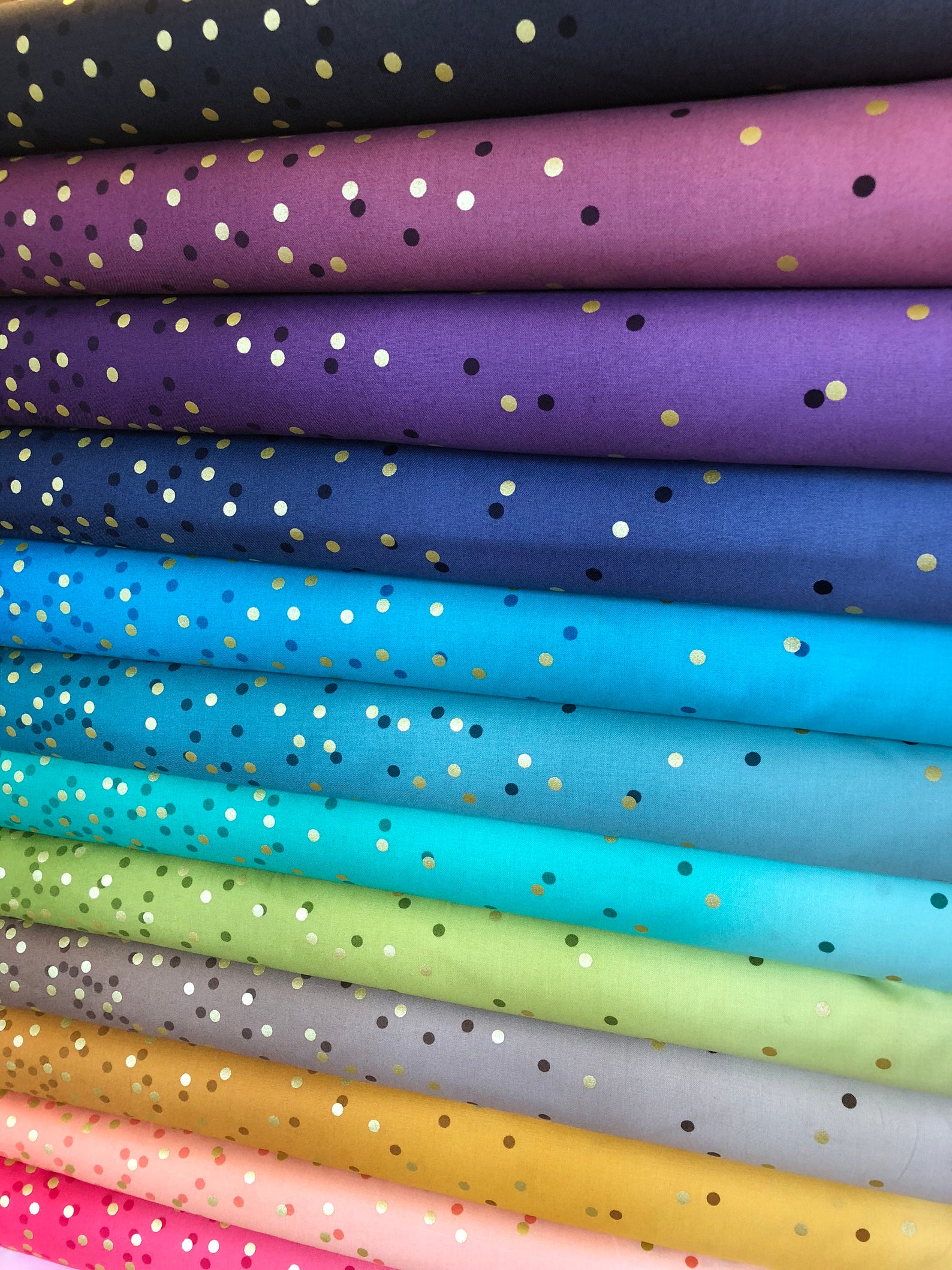 Ombre Confetti Fabric Graphite Grey 10807 13M Gold Metallic Etsy