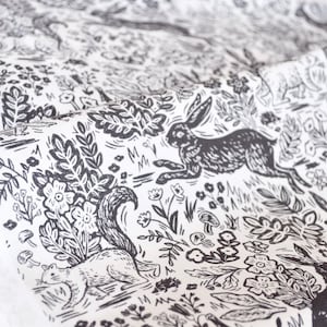 Wildwood Fable Cream Fabric, Cotton+Steel Rifle Paper Co, Wildwood Collection, Cream Print Fabric, Apparel Fabric
