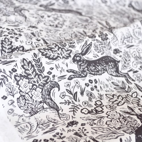 Wildwood Fable Cream Fabric Cottonsteel Rifle Paper Co Etsy