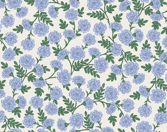 NEW RP904-BL2 Dianthus - Blue Fabric, Bramble Collection, Apparel Fabric, Rifle Paper Co fabric, Cotton n Steel