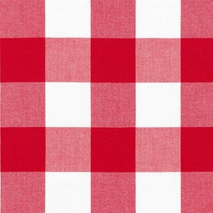 Crimson 2&quot; Plaid Cotton, Carolina Gingham, Buffalo Plaid, Yarn Dyed Fabric, Red White fabric, Apparel Fabric, Plaid cotton, Robert Kaufman