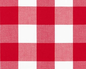 Crimson 2" Plaid Cotton, Carolina Gingham, Buffalo Plaid, Yarn Dyed Fabric, Red White fabric, Apparel Fabric, Plaid cotton, Robert Kaufman