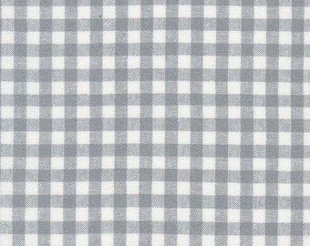Ultimi pezzi LINEN PLAID Steel 1/4" Essex Yarn Dyed 22110-185 Tessuto classico intrecciato, Steel plaid Tessuto misto lino/cotone