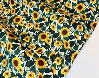 RP1102-CR1 Curio - Sunflower Fields - Cream Fabric,  Apparel Fabric, Rifle Paper Co fabric, Cotton n Steel