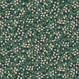 NEW RP907-HU1M Daphne - Hunter Metallic Fabric, Bramble Collection, Apparel Fabric, Rifle Paper Co fabric, Cotton n Steel