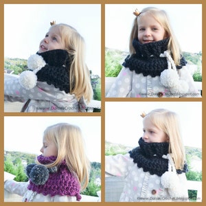 Crochet PATTERN Toddler Kids Adult nackwarmer cowl scarf infinity. 032 image 5